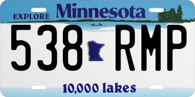 MN license plate 538RMP