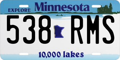 MN license plate 538RMS