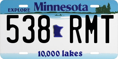 MN license plate 538RMT