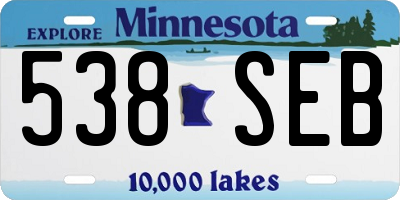 MN license plate 538SEB