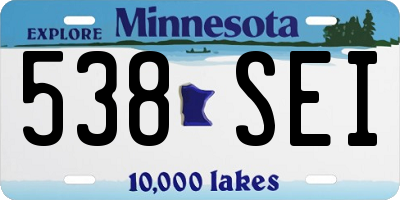 MN license plate 538SEI