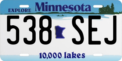 MN license plate 538SEJ