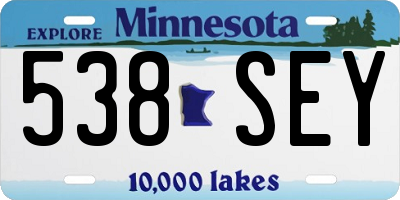 MN license plate 538SEY