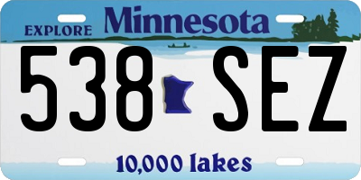 MN license plate 538SEZ