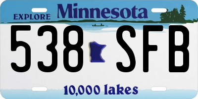 MN license plate 538SFB