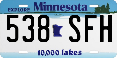 MN license plate 538SFH