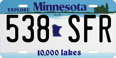 MN license plate 538SFR