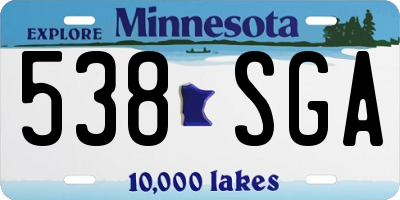 MN license plate 538SGA