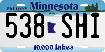 MN license plate 538SHI