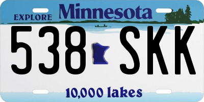 MN license plate 538SKK