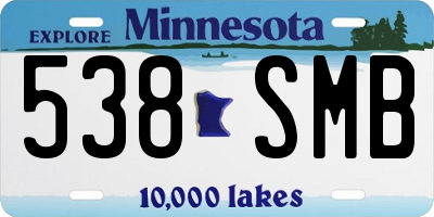 MN license plate 538SMB