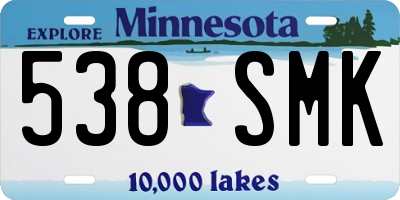 MN license plate 538SMK