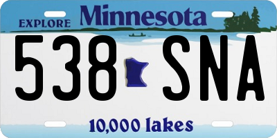 MN license plate 538SNA