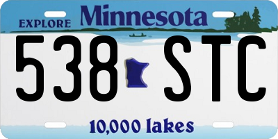 MN license plate 538STC