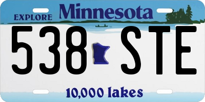 MN license plate 538STE