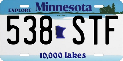 MN license plate 538STF