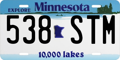 MN license plate 538STM