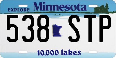 MN license plate 538STP