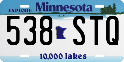 MN license plate 538STQ