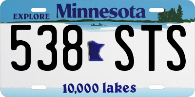 MN license plate 538STS