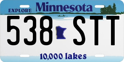 MN license plate 538STT