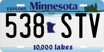 MN license plate 538STV