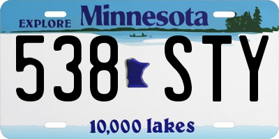 MN license plate 538STY