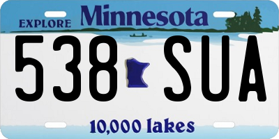 MN license plate 538SUA