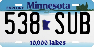 MN license plate 538SUB
