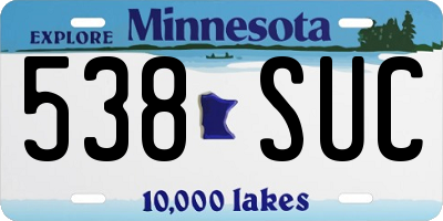 MN license plate 538SUC