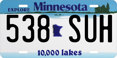 MN license plate 538SUH