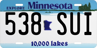 MN license plate 538SUI