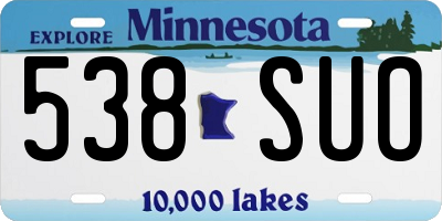 MN license plate 538SUO