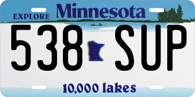 MN license plate 538SUP