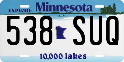 MN license plate 538SUQ