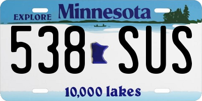 MN license plate 538SUS