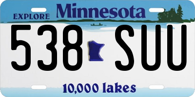 MN license plate 538SUU
