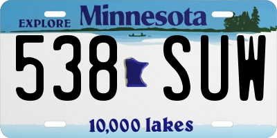 MN license plate 538SUW