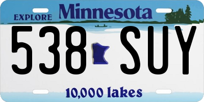 MN license plate 538SUY