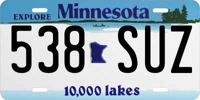 MN license plate 538SUZ