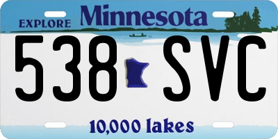 MN license plate 538SVC