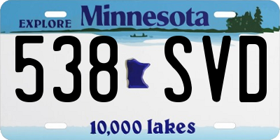 MN license plate 538SVD