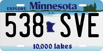 MN license plate 538SVE