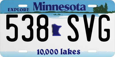 MN license plate 538SVG