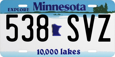 MN license plate 538SVZ
