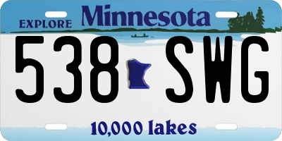 MN license plate 538SWG