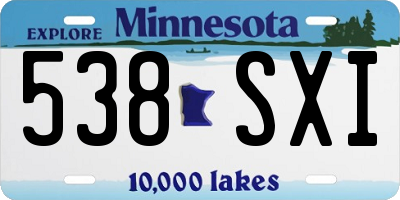 MN license plate 538SXI