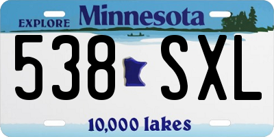 MN license plate 538SXL