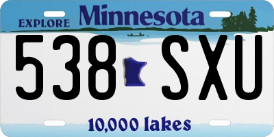 MN license plate 538SXU