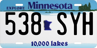 MN license plate 538SYH